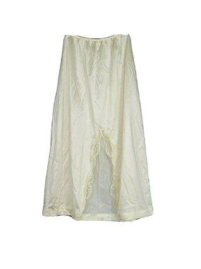Vintage 70s Sears The Doesnt Slip Half Slip Size S TALL 24-26 Waist Tan Slit